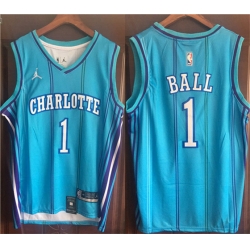 Charlotte Hornets 1 LaMelo Ball Blue Stitched Basketball Jersey