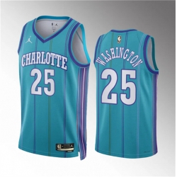 Charlotte Hornets 25 P J Washington Teal 2023-24 Classic Edition Stitched Basketball Jersey