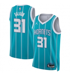 Charlotte Hornets 31 Tidjane Salaun Teal 2024 Draft Icon Edition Stitched Basketball Jersey