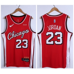 Chicago Bulls 23 Michael Jordan 75th Anniversary Red Edition Swingman Stitched Basketball Jersey