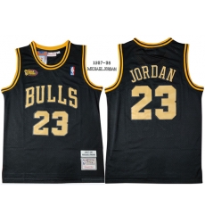 Chicago Bulls 23 Michael Jordan Black 1997-98 Hardwood Classics NBA Finals Mesh Jersey