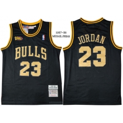 Chicago Bulls 23 Michael Jordan Black 1997-98 Hardwood Classics NBA Finals Mesh Jersey