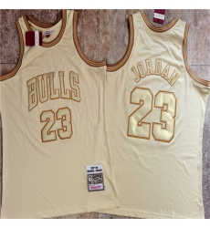 Chicago Bulls 23 Michael Jordan Cream 1997-98 Hardwood Classics Jersey
