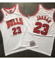 Chicago Bulls 23 Michael Jordan White Champions 1996-97 Hardwood Classics Mesh Jersey