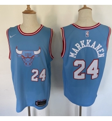 Chicago Bulls 24 Laur Markkanen Blue City Edition Swingman Jersey