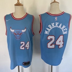 Chicago Bulls 24 Laur Markkanen Blue City Edition Swingman Jersey