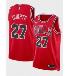 Chicago Bulls 27 Chris Duarte Red 2024 Icon Edition Stitched Basketball Jersey