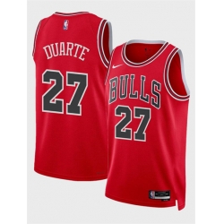 Chicago Bulls 27 Chris Duarte Red 2024 Icon Edition Stitched Basketball Jersey