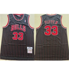 Chicago Bulls 33 Scottie Pippen Black 1996-97 Throwback Stitched Jersey