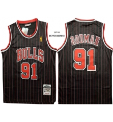 Chicago Bulls 91 Dennis Rodman Black 1997-98 Hardwood Classics Jersey