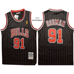 Chicago Bulls 91 Dennis Rodman Black 1997-98 Hardwood Classics Jersey