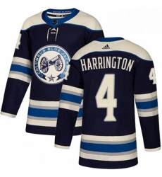 Columbus Blue Jackets 4 Scott Harrington Navy Blue Alternate NHL jersey