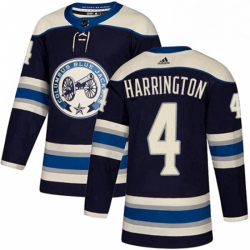 Columbus Blue Jackets 4 Scott Harrington Navy Blue Alternate NHL jersey
