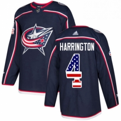 Columbus Blue Jackets 4 Scott Harrington Navy Blue USA Flag Fashion NHL jersey