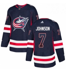 Columbus Blue Jackets 7 Jack Johnson Navy Blue Drift Fashion NHL jersey