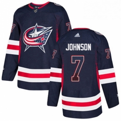 Columbus Blue Jackets 7 Jack Johnson Navy Blue Drift Fashion NHL jersey