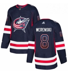 Columbus Blue Jackets 8 Zach Werenski Navy Blue Drift Fashion NHL jersey