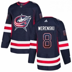 Columbus Blue Jackets 8 Zach Werenski Navy Blue Drift Fashion NHL jersey