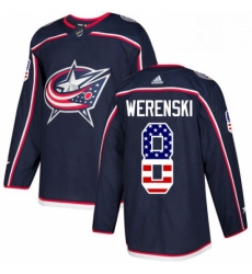 Columbus Blue Jackets 8 Zach Werenski Navy Blue USA Flag Fashion NHL jersey