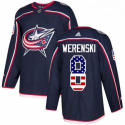 Columbus Blue Jackets 8 Zach Werenski Navy Blue USA Flag Fashion NHL jersey