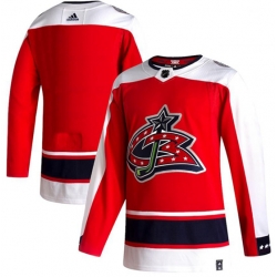 Columbus Blue Jackets Blank Red 2020-21 Reverse Retro Adidas Jersey