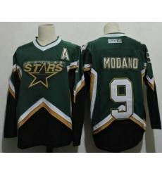Dallas Stars 9 Mike Modano 2005 Green CCM Throwback Stitched Vintage Hockey Jersey