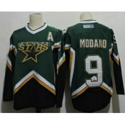 Dallas Stars 9 Mike Modano 2005 Green CCM Throwback Stitched Vintage Hockey Jersey