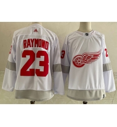 Detroit Red Wings 23 Lucas Raymond White 2020-21 Reverse Retro Jersey