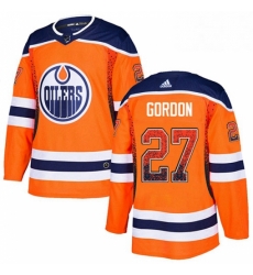 Edmonton Oilers 27 Boyd Gordon Orange Drift Fashion NHL jersey
