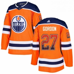 Edmonton Oilers 27 Boyd Gordon Orange Drift Fashion NHL jersey