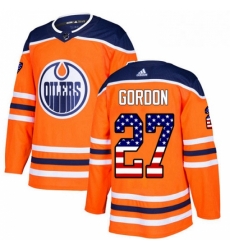 Edmonton Oilers 27 Boyd Gordon Orange USA Flag Fashion NHL jersey