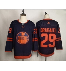 Edmonton Oilers 29 Leon Draisaitl Navy 50th Anniversary Jersey