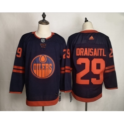 Edmonton Oilers 29 Leon Draisaitl Navy 50th Anniversary Jersey