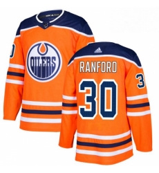 Edmonton Oilers 30 Bill Ranford Premier Orange Home NHL jersey