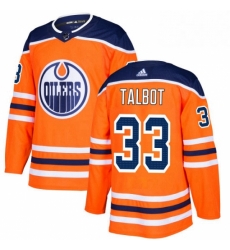 Edmonton Oilers 33 Cam Talbot Premier Orange Home NHL jersey
