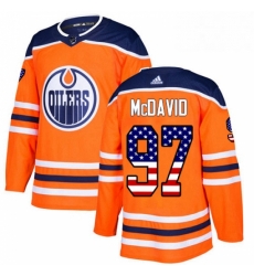 Edmonton Oilers 97 Connor McDavid Orange USA Flag Fashion NHL jersey