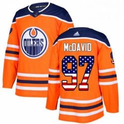 Edmonton Oilers 97 Connor McDavid Orange USA Flag Fashion NHL jersey