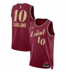 Cleveland Cavaliers 10 Darius Garland Wine 2023-24 City Edition Stitched Jersey