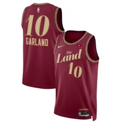 Cleveland Cavaliers 10 Darius Garland Wine 2023-24 City Edition Stitched Jersey