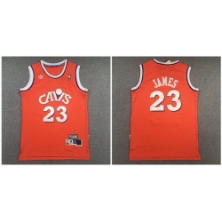 Cleveland Cavaliers 23 Lebron James Orange Hardwood Classics Jersey