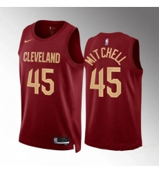 Cleveland Cavaliers 45 Donovan Mitchell Red Stitched Basketball Jersey