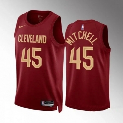 Cleveland Cavaliers 45 Donovan Mitchell Red Stitched Basketball Jersey