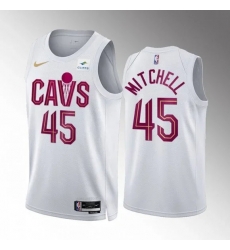 Cleveland Cavaliers 45 Donovan Mitchell White Stitched Jersey