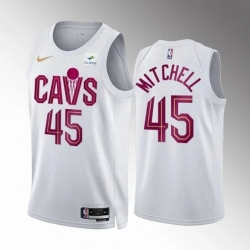 Cleveland Cavaliers 45 Donovan Mitchell White Stitched Jersey