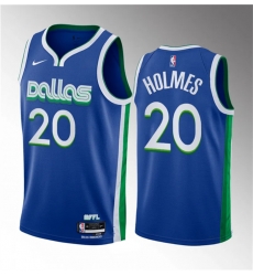 Dallas Mavericks 20 Richaun Holmes Blue 2023 Draft City Edition Stitched Basketball Jersey