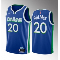 Dallas Mavericks 20 Richaun Holmes Blue 2023 Draft City Edition Stitched Basketball Jersey