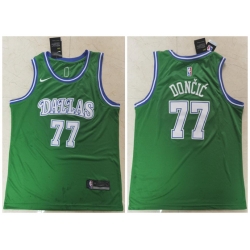 Dallas Mavericks 77 Luka Doncic Green Swingman Jersey