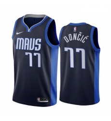 Dallas Mavericks 77 Luka Doncic Navy NBA Swingman 2020-21 Earned Edition Jersey