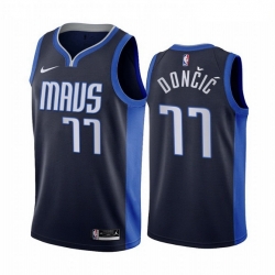 Dallas Mavericks 77 Luka Doncic Navy NBA Swingman 2020-21 Earned Edition Jersey