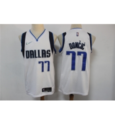 Dallas Mavericks 77 Luka Doncic White 75th Anniversary Stitched Jersey